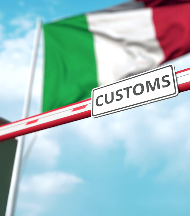 customs clearance for removals to Italy